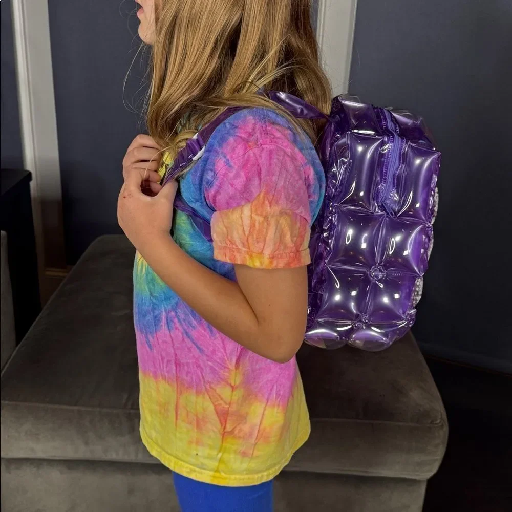 Purple Inflatable Bubble BackPack Foam Ball New in Packaging One Size